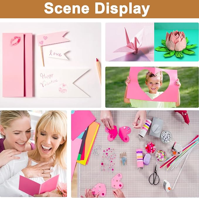 Silunkia 100 Sheets Candy Pink Cardstock 8.5 x 11 Crafting Paper, 200gsm/75lb - Image 7