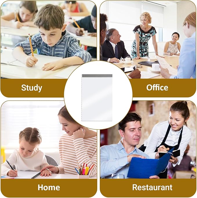 12 Pack Waterproof Cover Memo Pads 5.5" x 8.5" Lined Note Pads Writing Pads (51 Sheets Each Pad, Double Side Printed)-DeskLoop Office