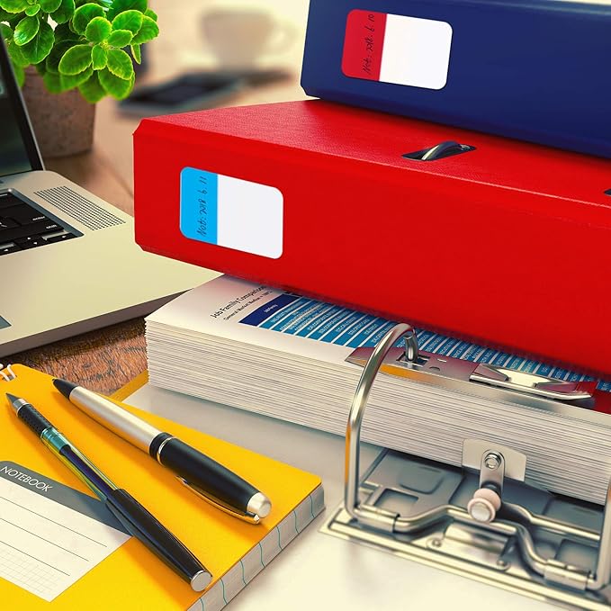 800 Pieces File Tabs Sticky Index Tabs, Writable and Repositionable Filing Tabs Flags for Pages or Book Markers, Reading Notes, Classify Files, 40 Sets (12 Colors, 1 Inch)-DeskLoop Office