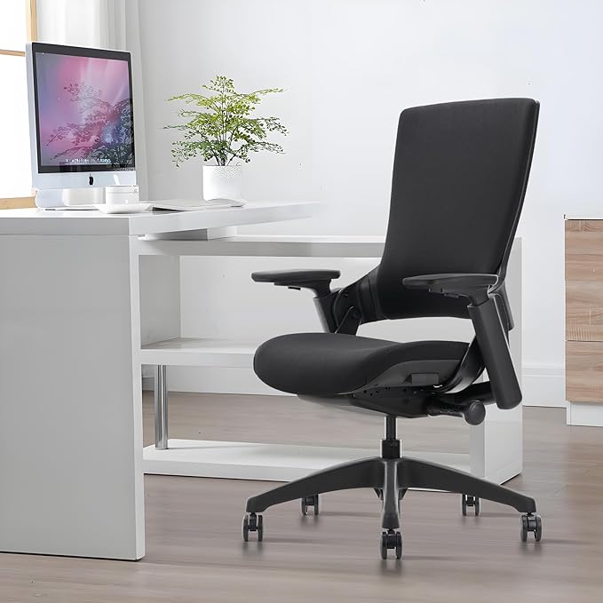 CLATINA Office Chair Swivel Executive Chair, Adjustable Ergonomic Computer Chair with 3D Armrest and Lumbar Support, Fabric Backrest Task Chair for Home Office Conference Room-DeskLoop Office