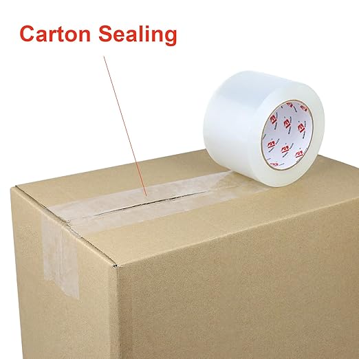 BOMEI PACK 3 inch Wide Clear Packing Tape, 3 inch x 110 Yards (330ft), Industrial Grade 3'' Heavy Duty Shipping Tape Refills for Box Office Moving, Packaging and Mailing-DeskLoop Office