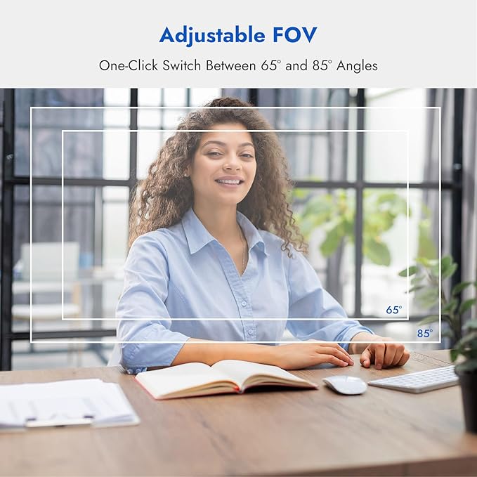 ROCWARE RC28 1080P 60FPS Webcam with Dual Microphones | Cardioid & Omnidirectional Pickup, Hi-Fi Sound, AI Noise Cancellation & Raw Audio Modes for Streaming, Video Calls & Studio-Quality Recording-DeskLoop Office