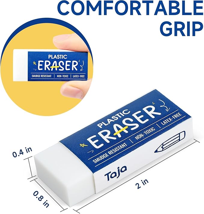 144 Pack White Erasers Bulk, Large Pencil Erasers for School, Classroom, Teacher, Homeschool, and Office Supplies-DeskLoop Office