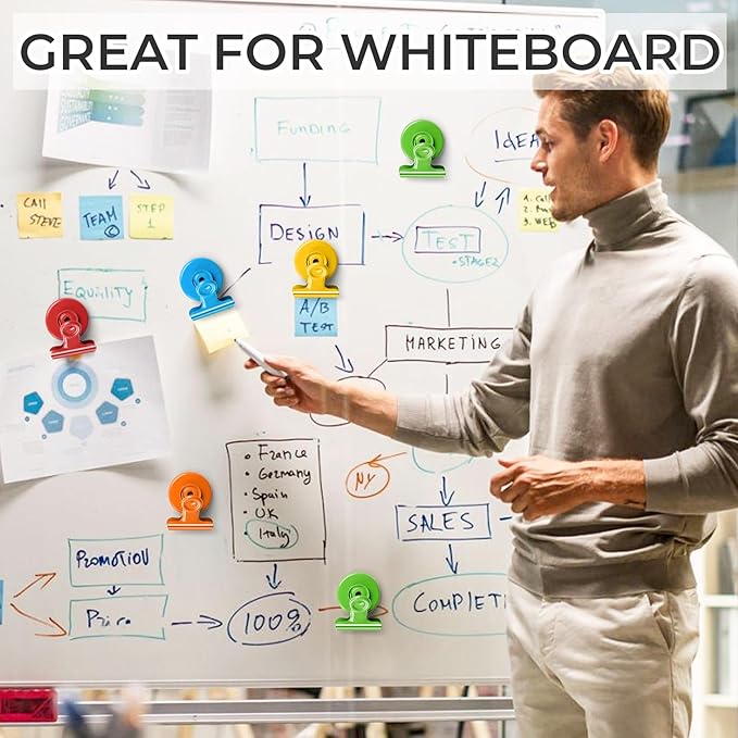 20 Pack Fridge Magnet, Multicolor Magnetic Clips Whiteboard Magnets, Magnet Clips Heavy Duty Refrigerator Magnets for Photo Displays, Home, Office, Classroom-DeskLoop Office