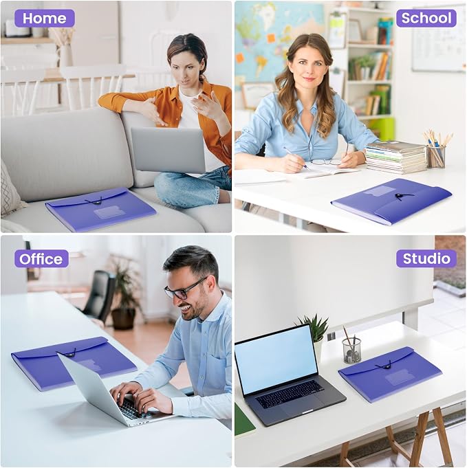 13 Pocket Expanding File Folder Accordian File Organizer, A4 Letter Size Paper - Image 7