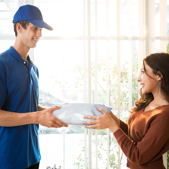 Poly Mailers 10x13 Inch 200 Pcs, White Shipping Bags, Mailing Envelopes with Self Seal Adhesive Strip, Waterproof and Tear-Proof Poly Bags for Non-Fragile Items.-DeskLoop Office