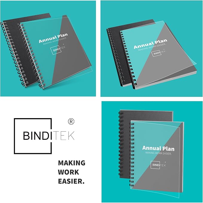 Binditek 200 Pack Binding Covers and Backs Set, 8.5 x 11 Inches, 100 Clear PVC - Image 6