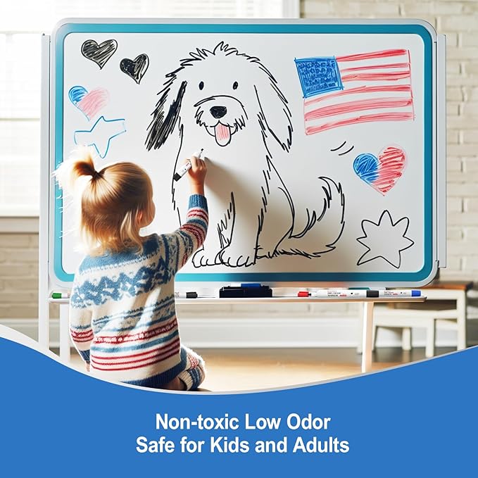 Comix Dry Erase Markers, Chisel Tip Black White Board Markers, 36 Bulk Black Colors Low Odor Markers for Kids Office & School Supplies-DeskLoop Office