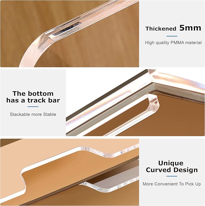 SANRUI 4 Tier Acrylic Paper Letter Tray Desk Stackable Organizer Trays,Clear Enlarged A4 Stackable File Document Tray, Workspace Office Supplies Organizers and Accessories Sorter,13.82inx9.29inx6.7in-DeskLoop Office