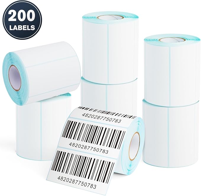 JTIEO 2" x 4" Sticker Labels Direct Thermal Labels 200Pcs Shipping Label, Compatible with Zebra & Rollo Label Printer-DeskLoop Office