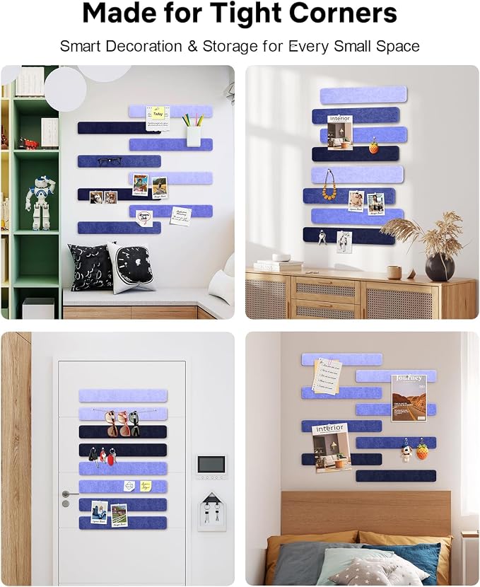 Small Cork Bulletin Board Tiles, Felt Wall Decor and Office Desk Accessories - Image 7