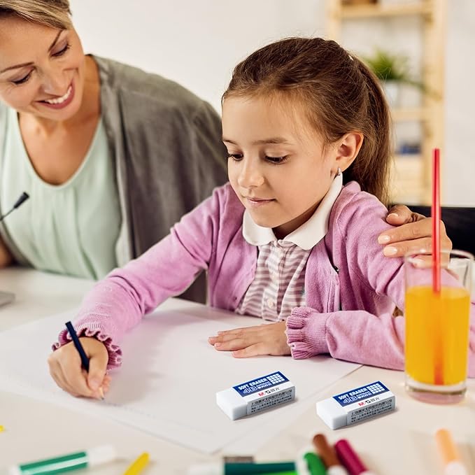 M&G 30 Pack Large Erasers Pencil Erasers, 4B White Rubber Eraser Rectangular Bulk for Kids School Students Office, Art Erasers for Drawing-DeskLoop Office