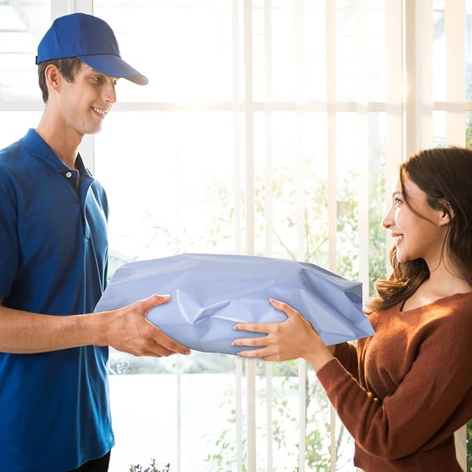 Poly Mailers 14.5x19, Large Poly Mailers 100 Pack, Shipping Mailers with Self Seal Adhesive, Waterproof and Tear-Proof Mailers Poly Bags for Small Business (Light Blue)-DeskLoop Office