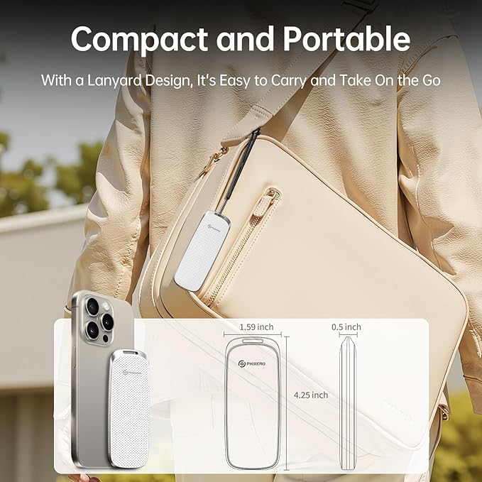 PHIXERO P10PRO External NVMe SSD 256GB, Up to 1050MB/s, USB 3.2 Gen2, Includes 2-in-1 USB C Cable, Portable Hard Drive for iPhone 15+/Android/Windows/Mac, White-DeskLoop Office