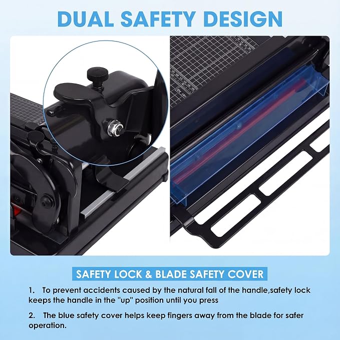 Heavy Duty Paper Cutter for A4 Paper, Guillotine Paper Cutter 12 Inch, 400 - Image 7