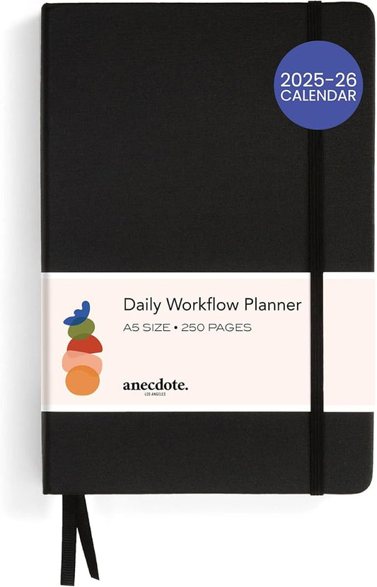 Anecdote 2025-2026 Planner: A Monthly, Weekly & Daily Planner 2025-2026 for Planning Your Success - A5 Size Hardcover Start Anytime and Achieve your Goals - Black-DeskLoop Office