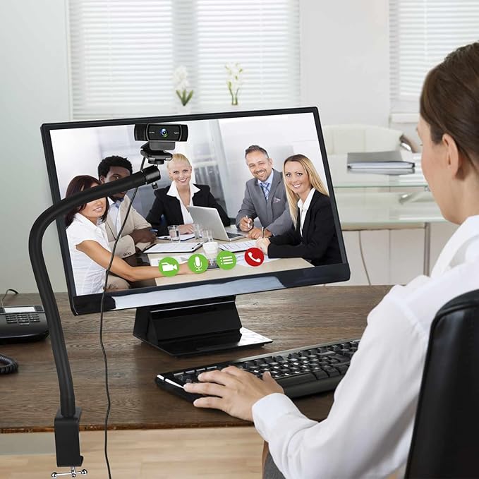 Webcam Stand for Desk,50cm Gooseneck Arm Compatible with Logitech Webcam C920 / C920S / C920x / C922 / C922x / C925e / C930 / C930e / C615 / C960 / BRIO 4K / NexiGo N60 / iPhone/Ring Light-DeskLoop Office