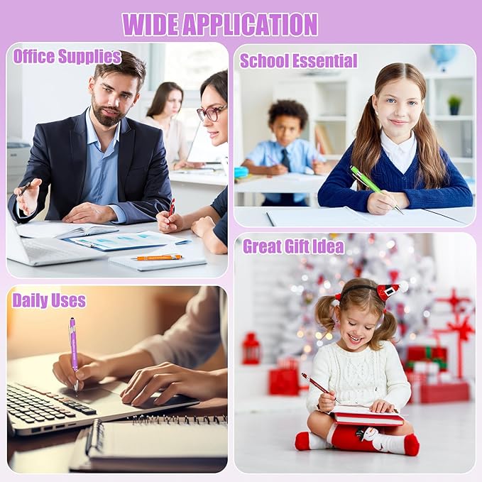 100 Pcs Inspirational Pens Bulk - Motivational Ink Ballpoint Pen with Quotes Stylus Tip Nurse Gifts for School Coworkers Office Supplies Black Ink-DeskLoop Office