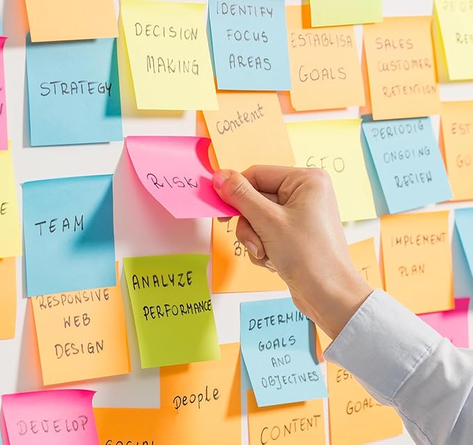 24 Pack Sticky Notes Small,2 x 1.5In Super Sticking Power Memo Pads,12 Assorted Colors Self-Stick Pads,100 Sheets/Pad Strong Adhesive Notes for Home,School,Office,Use on Walls,Doors,Windows-DeskLoop Office