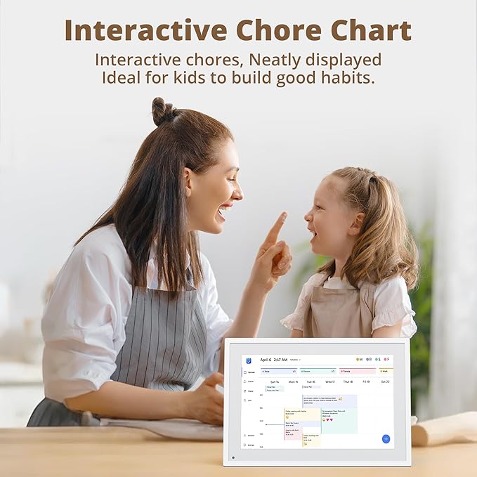 10.1" Digital Calendar Chore Chart – 1080P Full HD Interactive Touchscreen, Smart Family Planner, Hearth Display Digital Wall & Desk Mountable for Seamless Scheduling-DeskLoop Office