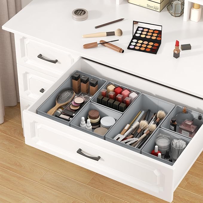 DIMJ Drawer Organizer Clothes Storage - 24 Pack Baby Dresser Organizer for Nursery, Small Fabric Closet Drawer Organizer Bins for Underwears Socks, Foldable Storage Dividers Organization for Bedroom-DeskLoop Office