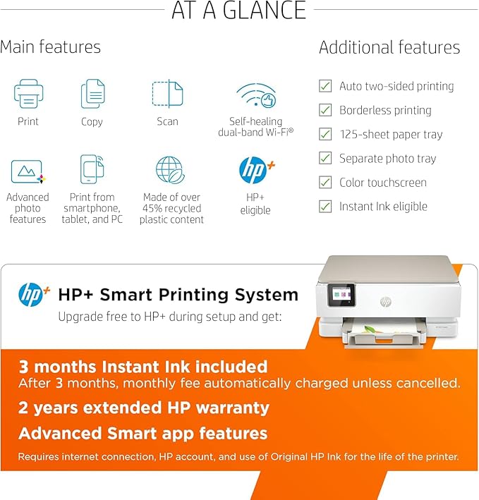 HP ENVY Inspire 7255e Wireless Color Thermal Inkjet Printer, Print, scan, copy, Easy setup,Mobile printing, Best-for-home, 3 month Instant Ink trial included-DeskLoop Office