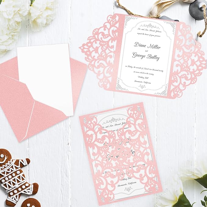 100 Sheets Pink Shimmer Cardstock 8.5 x 11 Iridescent Paper, Goefun 80lb Card Stock Printer Paper for Invitations, Valentines Day, Crafts, DIY Cards-DeskLoop Office