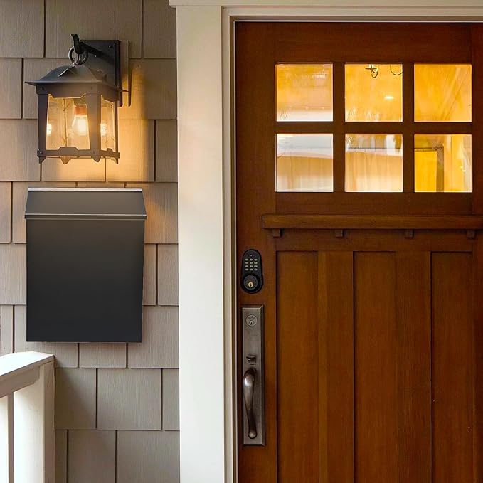 KYODOLED Convenient and Durable Wall Mount Mailbox for Outside, Easy Installation, Ample Storage Space to Accommodate Standard-Sized Letter, Magazine, Check, Black, Drop Box for Home or Apartment-DeskLoop Office