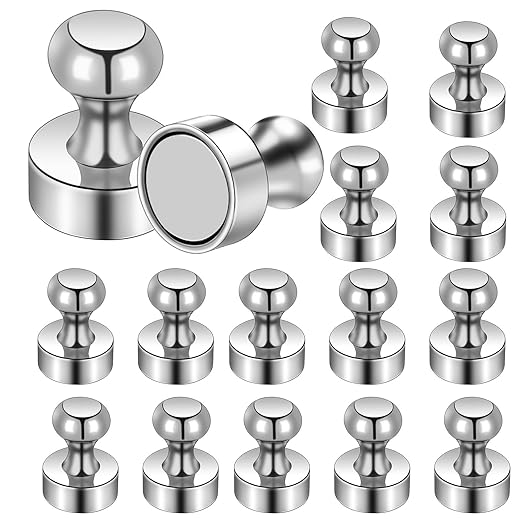 Strong Fridge Magnets Refrigerator Magnets for Whiteboard Small Magnet Push Pin Magnetic Neodymium Tiny for Office Classroom Kitchen Home 16 Pack-DeskLoop Office