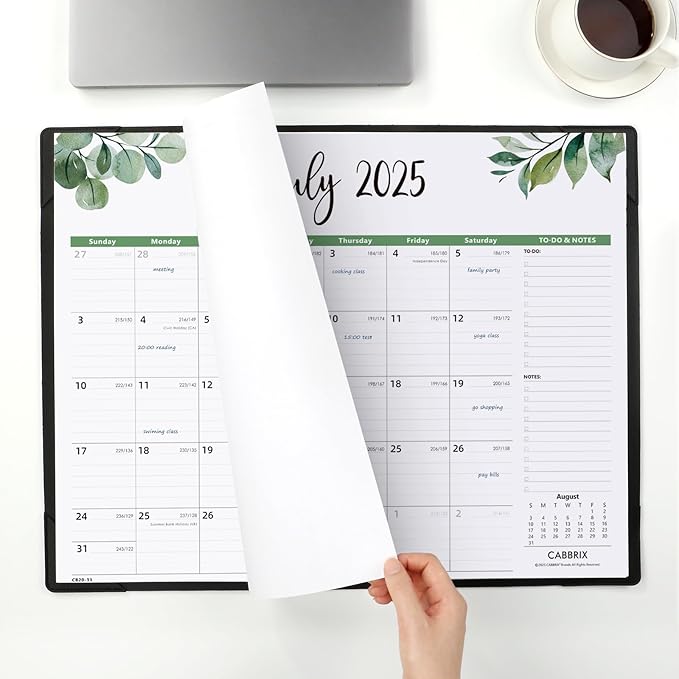 Large Desk Calendar 2025-2026 with Desktop Mat, Cabbrix Desk Pad Calendar 22 x 17 Inch Covering July 2025 to June 2026, Desk Blotter Calendar 2025 for Home School and Office-DeskLoop Office
