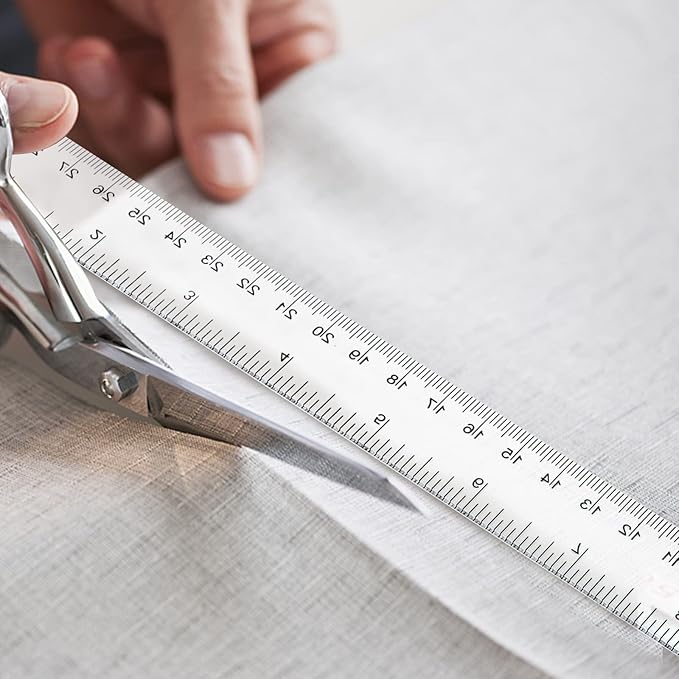 Koogel 40 PCS Plastic Straight Rulers, Plastic Measuring Tool, 12 Inch Shatterproof Clear Ruler Bulk for Classroom with Centimeters and Inches for Student, Kids, School, Office, Home-DeskLoop Office