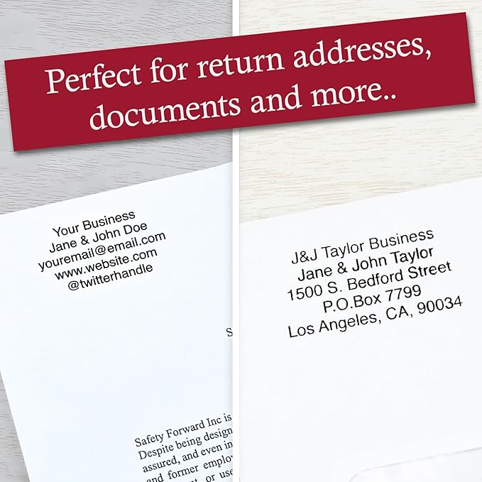 Return Address Stamp - Custom Self Inking Rubber Stamp - Personalized Stamp - Customizable Text with 15 Colors - Wedding Invitation & Housewarming Rubber Stamp-DeskLoop Office