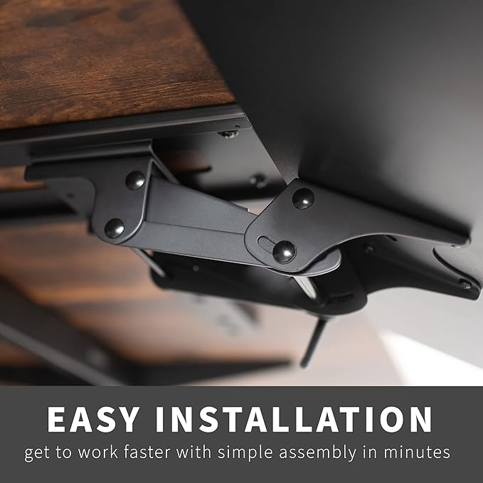 VIVO Adjustable Computer Keyboard and Mouse Platform Tray, Ergonomic Under Table Desk Mount Drawer Underdesk Shelf, Rustic Vintage Brown, MOUNT-KB03N-DeskLoop Office