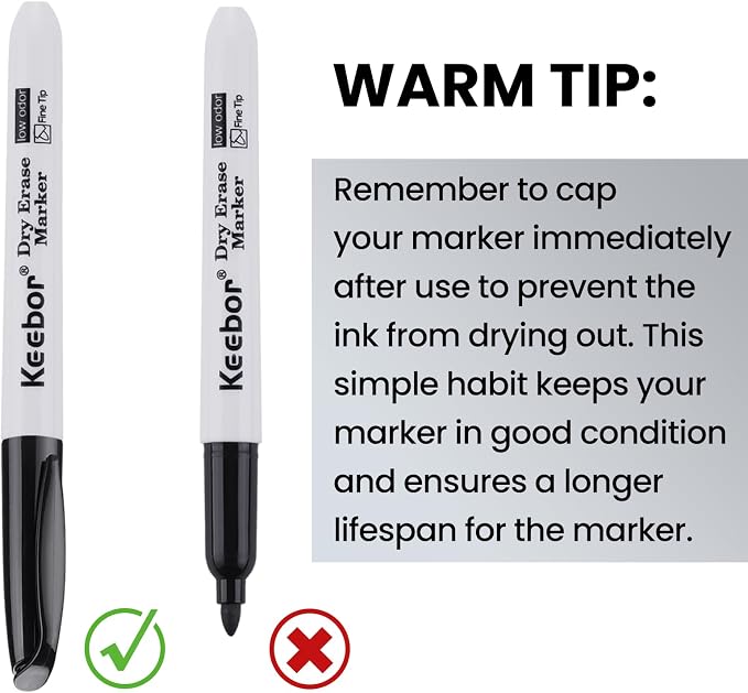 Keebor Fine Tip Dry Erase Markers - Image 6