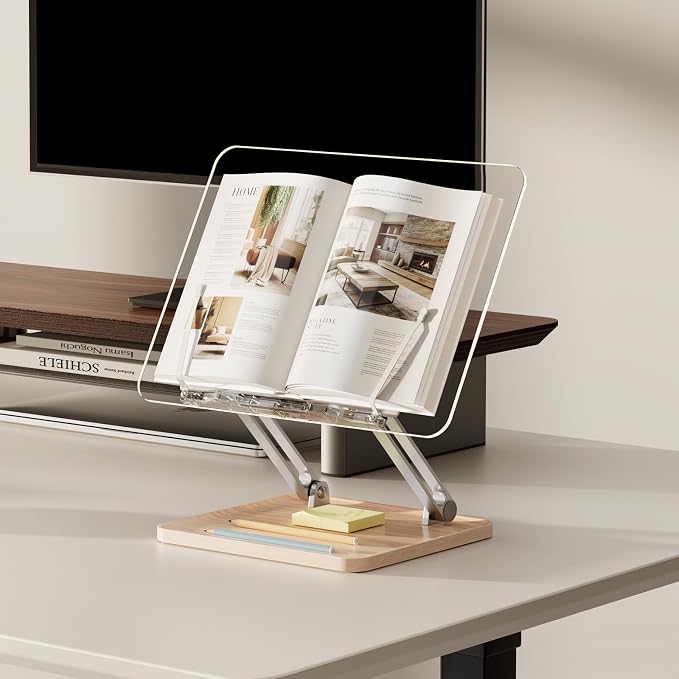 Adjustable Acrylic Book Stand for Reading, Book Holder - Image 6