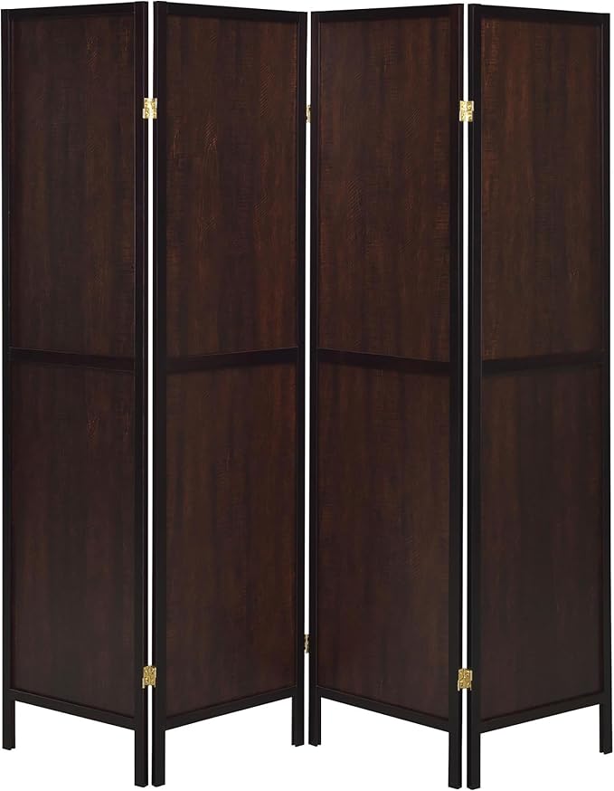 NicBex Room Divider 4 Panel Room Dividers with Sleek Legs Partition Room Dividers and Folding Privacy Screens Wall Divider for Home, Office, Room Separation,69.5"W x 0.75"D x 70.25"H, Rustic Tobacco-DeskLoop Office