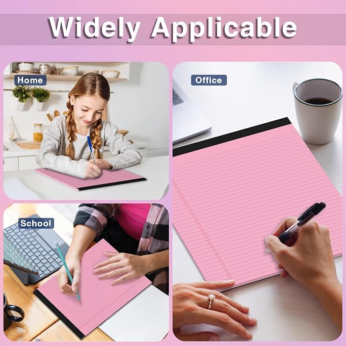 3 Pcs Legal Pads 8.5 x 11 Pink Note Pads 8.5 x 11 Notepad Total 75 Sheets - Image 7