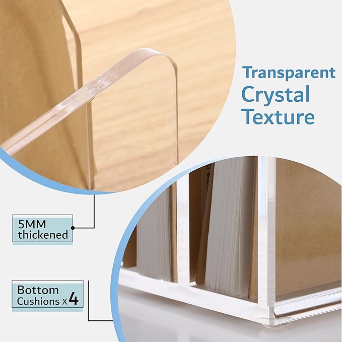 SANRUI Acrylic Desk File Organizer Holder for Desk, Clear Laddered 5 Upright Compartments Mail Sorters, Multifunction Desktop Envelope Folder Racks Document Holders for Office, Home, School-DeskLoop Office