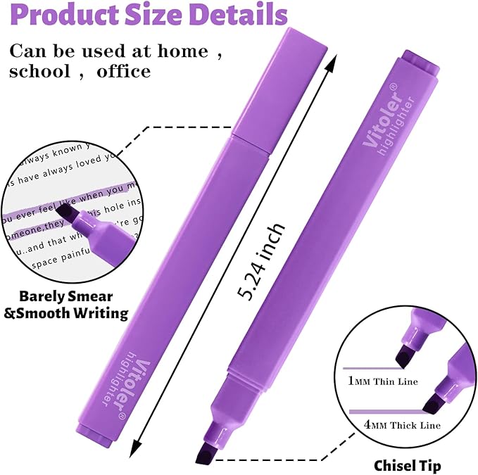 Aesthetic Highlighters,8pcs Bible Highlighters,Vibrant Colors, Cute Highlighter Assorted Colors, Cute Markers Back to School Supplies-DeskLoop Office