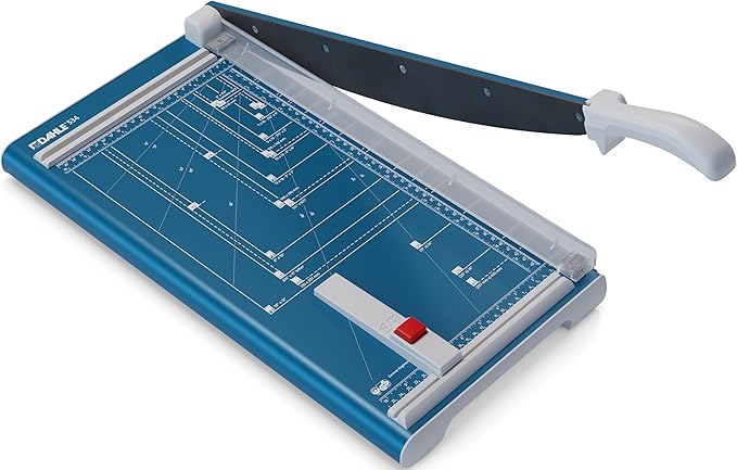 Dahle 534 Professional Guillotine Trimmer, 18" Cut Length, 15 Sheet Capacity, Self-Sharpening, Manual Clamp, German Engineered Paper Cutter-DeskLoop Office