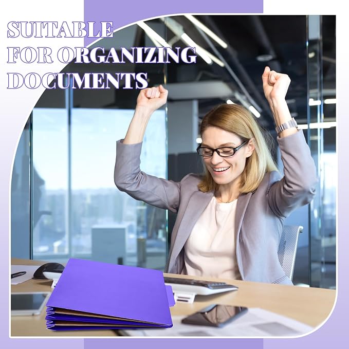 Skyygemm 12 Pcs Classification Folders 3 Pocket Dividers Letter Size Employee - Image 6