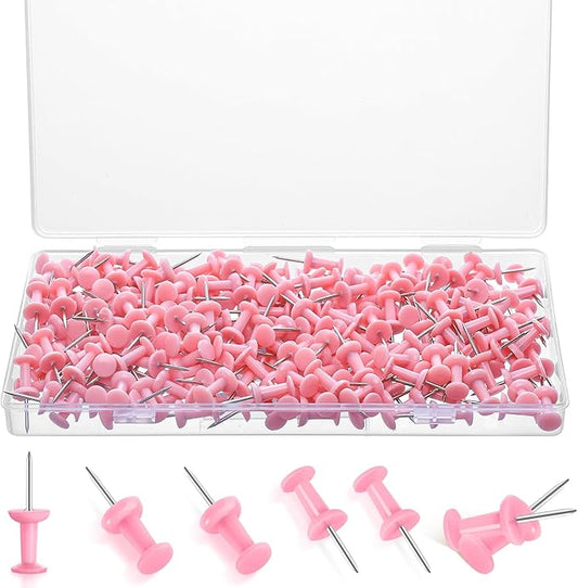 220 Count Pink Push Pins, Standard Plastic Head Steel Point Thumb Tacks Decorative Push Pins for Cork Board Wall Hanging-DeskLoop Office