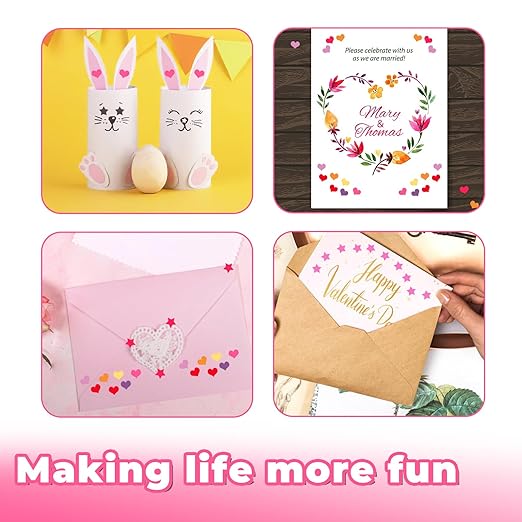 UCEC 5 Pack Metal Handheld Paper Punchers Single-Hole Tag Punch Set, 1/4" Small Hole Puncher Shapes for Crafting with Circle Heart Star Tiny Hole Punch of School Supplies for DIY Craft Tags Ticket-DeskLoop Office