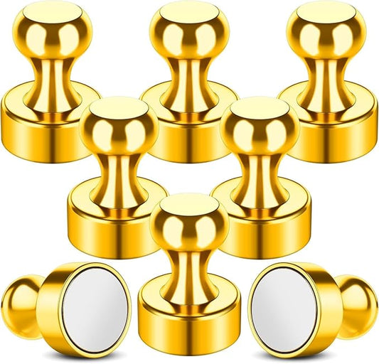 Grtard 8 Pack Magnetic Push Pins, Fridge Magnets for Whiteboard, Whiteboard Magnets Refrigerator Magnets, Small and Strong Push Pin Magnet for Office, School, Locker, and Map Magnet-DeskLoop Office