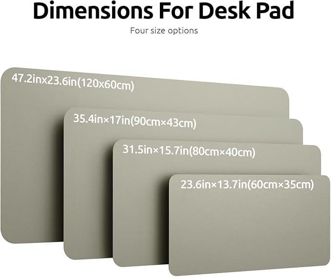 YSAGi Leather Desk Protector, Office Mat, Large Mouse Mat, Non-Slip PU Leather Blotter, Laptop Pad, Waterproof Writing Pad for Office and Home (Sage Green, 47.2" x 23.21")-DeskLoop Office