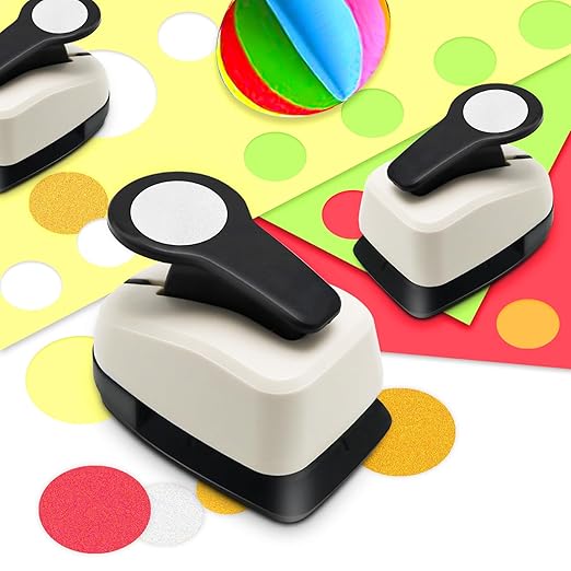 Circle Hole Punch, Circle Punches for Paper Crafts, Circles Puncher, Circles Hole Puncher Set, 5/8 CirclePunch, 1 Inch Craft Punches, 1.5 Inch Large CircleHole Punch, CirclePaper Punch Set-DeskLoop Office