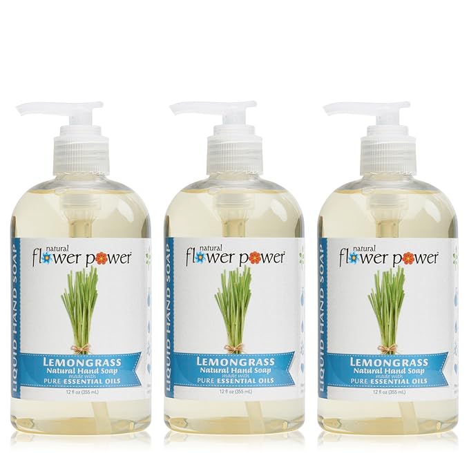 Liquid Hand Soap – Plant-Derived and Bio-Based Formula – Sulfate-Free, pH-Balanced, Vegan 3 Pack – Lemongrass – 3 x 12 oz-DeskLoop Office