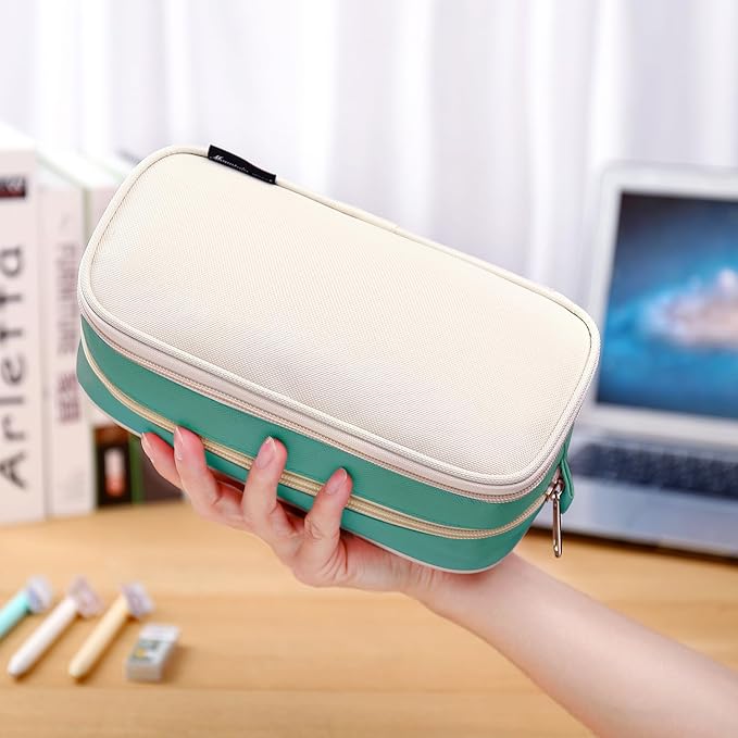 Large Capacity Pencil Case Multi-Slot Pencil Pouch Durable Pencil Box Portable Office Pen Bag with Zipper-DeskLoop Office