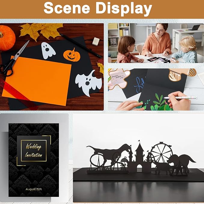 40 Sheets Black Cardstock 8.5 x 11 Printer Paper, 200gsm/75lb Heavyweight Black Card Stock for Halloween, DIY Card Making, Greeting Cards, School Crafting, Wedding Invitations-DeskLoop Office