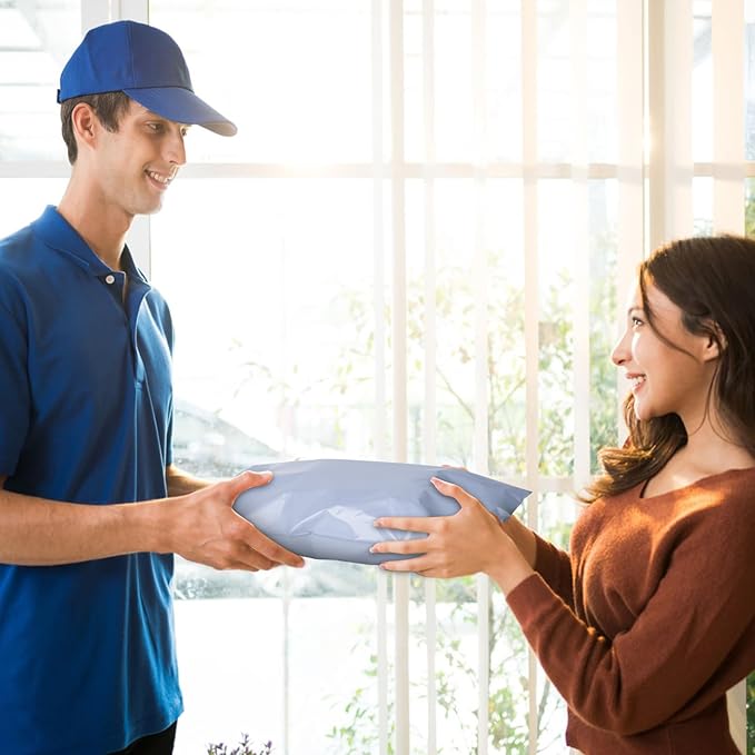 Poly Mailers 10x13 Inch 200 Pcs, Light Blue Shipping Bags, Mailing Envelopes with Self Seal Adhesive Strip, Waterproof and Tear-Proof Poly Bags for Non-Fragile Items-DeskLoop Office